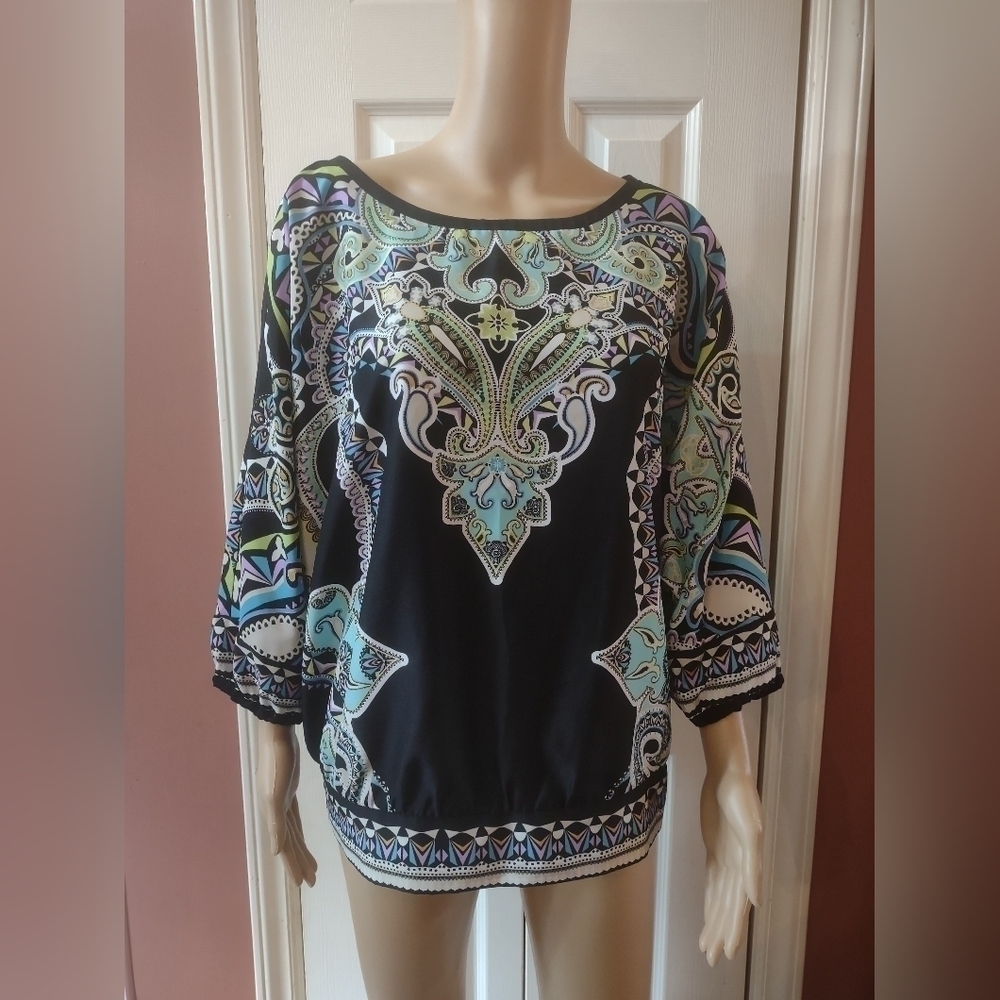New York & company women's size large long sleeve blouse shirt top